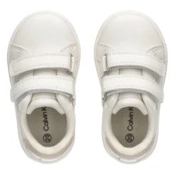 Calvin Klein Jeans Velcro Low Top Sneakers in Cream