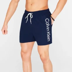 Calvin Klein Large Logo Swim Shorts in Blue