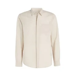 Calvin Klein Linen Cotton Regular Fit Shirt in Beige