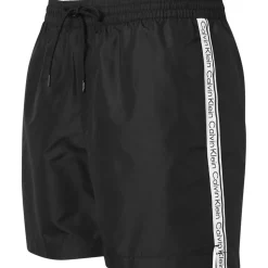 Calvin Klein Mens Tape Swim Shorts in Black