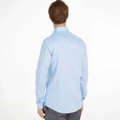Calvin Klein Micro Structure Slim-Fit Shirt in Blue