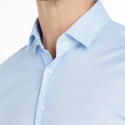 Calvin Klein Micro Structure Slim-Fit Shirt in Blue