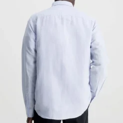 Calvin Klein Regular-Fit Linen Cotton Shirt in Blue