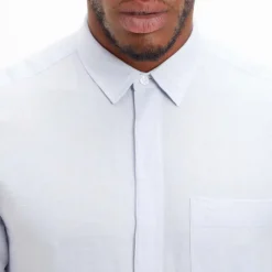 Calvin Klein Regular-Fit Linen Cotton Shirt in Blue