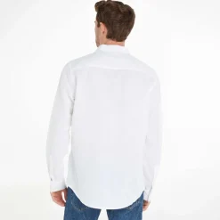 Calvin Klein Regular-Fit Linen Cotton Shirt in White