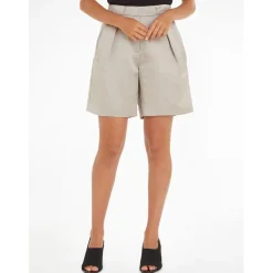 Calvin Klein Satin Shiny Shorts in Beige