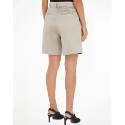 Calvin Klein Satin Shiny Shorts in Beige