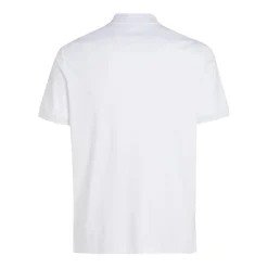 Calvin Klein Smooth Cotton Stand Collar Polo Shirt in White