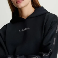 Calvin Klein Sport Logo Hoodie in Black