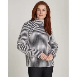 Calvin Klein Wool Two Tone Stripe Sweater in Grey