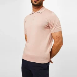Canali Knit Shirt Tops in Pink