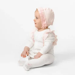 Caramelo Kids Caram Diamonte Long Sleeve Jumpsuit in Cream