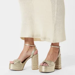 Castaner Ferosa Block Heels in Gold