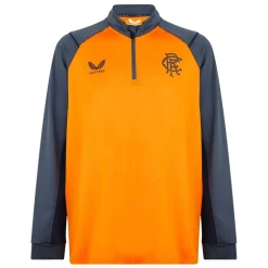 Castore Rangers Fc Zip Neck Regular Fit Sweatshirt in Orange