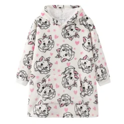 Character Cat Graphic Hooded Dressing Gown in Pink