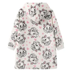 Character Cat Graphic Hooded Dressing Gown in Pink
