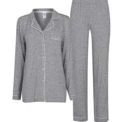 Chelsea Peers Button Up Pyjama Set in Grey
