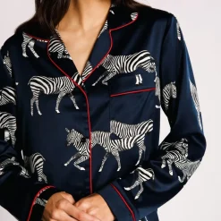 Chelsea Peers Button Up Pyjama Set in Blue