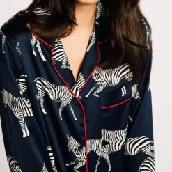 Chelsea Peers Button Up Pyjama Set in Blue