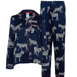 Chelsea Peers Button Up Pyjama Set in Blue