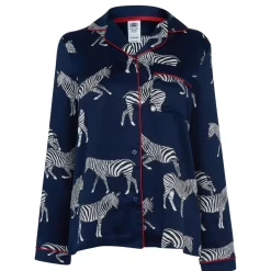 Chelsea Peers Button Up Pyjama Set in Blue