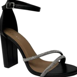 Chic Heel Dmnte Sndl in Black