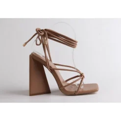 Chic Heel Leg T Sndl in Brown