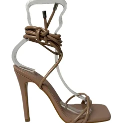 Chic Stlto Tie Sndl in Brown