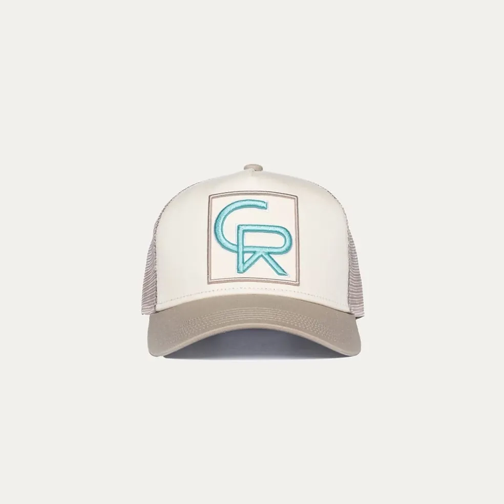 Christian Rose Box Logo Trucker Cap in Multi
