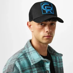 Christian Rose Box Logo Trucker Cap in Black