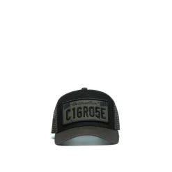 Christian Rose Plate Trucker Cap in Black