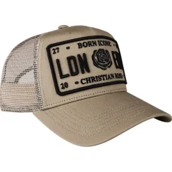 Christian Rose Trucker Cap in Beige
