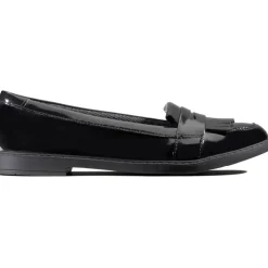 Clarks Bright Loafers Juniors in Black
