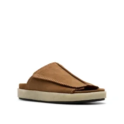 Clarks Originals Overleigh Sliders in Brown