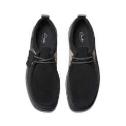 Clarks Wallabee Moccasin Flatform Loafers in Black