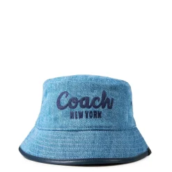 Coach Embroidered Denim Bucket Hat in Blue