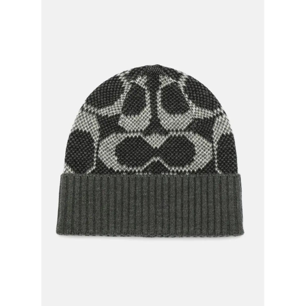 Coach Sig Beanie in Black