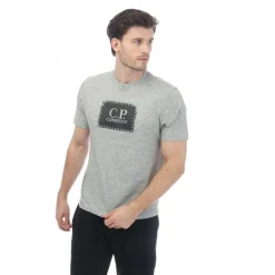 C.P. Company 30/1 Jersey Label Style Logo T-Shirt in Grey
