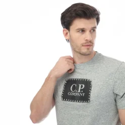 C.P. Company 30/1 Jersey Label Style Logo T-Shirt in Grey