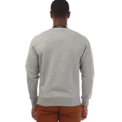 C.P. Company Diagonal Raised Fleece Lens Crewneck Sweatshirt in Grey