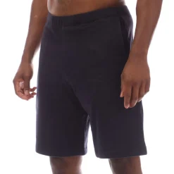 C.P. Company Diagonal Raised Fleece Logo Shorts in Navy