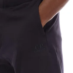 C.P. Company Diagonal Raised Fleece Logo Shorts in Navy