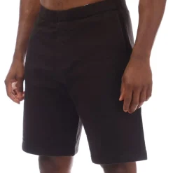 C.P. Company Diagonal Raised Fleece Logo Shorts in Black