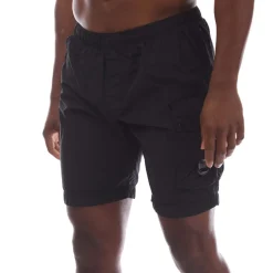 C.P. Company Flatt Nylon Cargo Swim Shorts in Black