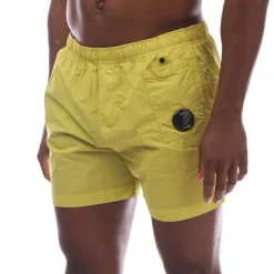 C.P. Company Flatt Nylon Lens Swim Shorts in Yellow