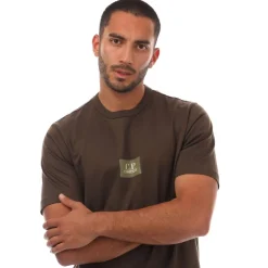 C.P. Company Mercerized Jersey Twisted Small Logo T-Shirt in Green