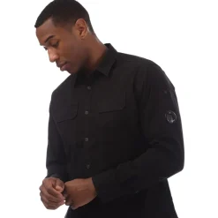 C.P. Company Organic Gabardine Lens Shirt in Black