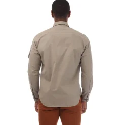 C.P. Company Organic Gabardine Lens Shirt in Beige