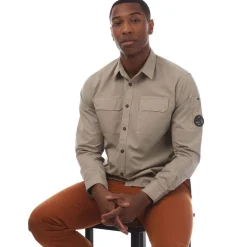 C.P. Company Organic Gabardine Lens Shirt in Beige