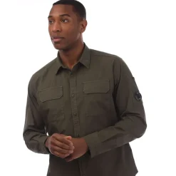 C.P. Company Organic Gabardine Lens Shirt in Green